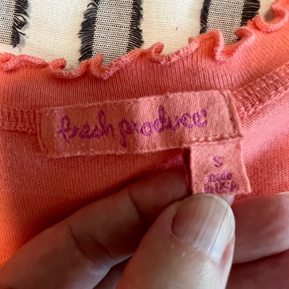 Fresh Produce Salmon Pink Ruffle Edge Cotton Dress, Small - Picture 3 of 7